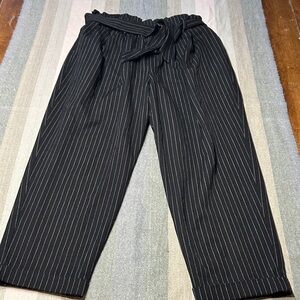 wild fable Black Pinstripe Paperbag Waist Pants